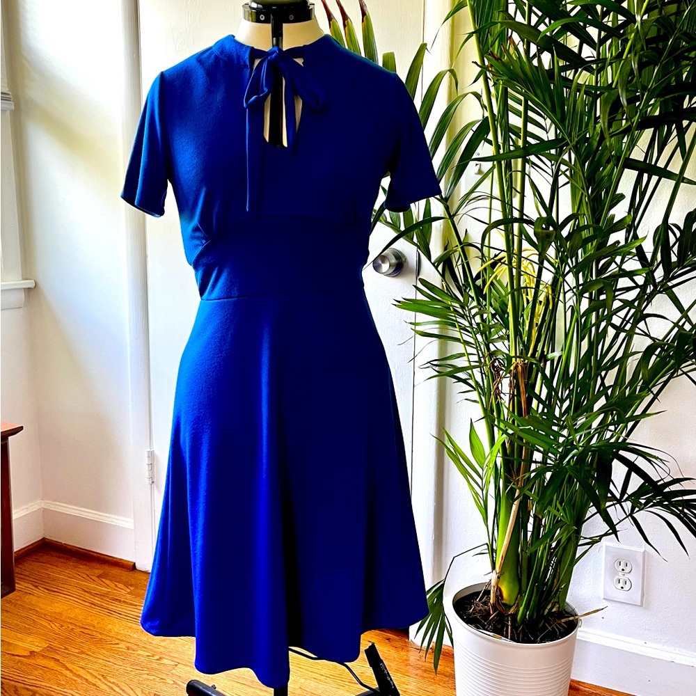 Retro Rockabilly Blue Dress Size M